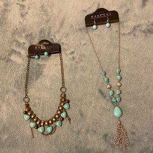 2 for 1 necklaces with matching earrings